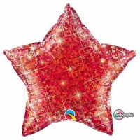 Красный шарик звездочка (голографический)