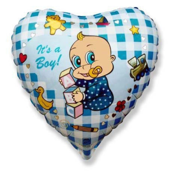 Куля у формі серця It's a boy (для хлопчика) 46см