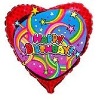 Фольгированный шарик Happy birthday (разноцветный фейерверк)