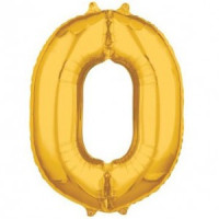 Золотистая цифра 0 (85см)