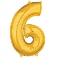 Золотистая цифра 6 (85см)