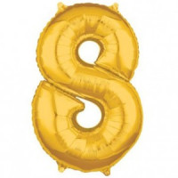 Золотистая цифра 8 (85см)