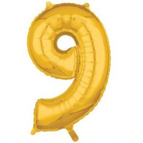 Золотистая цифра 9 (85см)