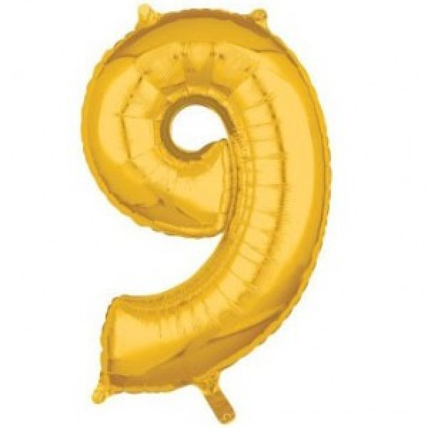 Золотистая цифра 9 (85см)