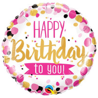 Фольгована куля Happy birthday to you (горошок)