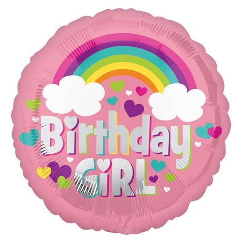 Фольгована куля Birthday girl (райдуга)