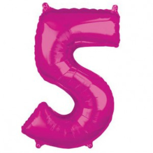 Цифра 5 цвета фуксии