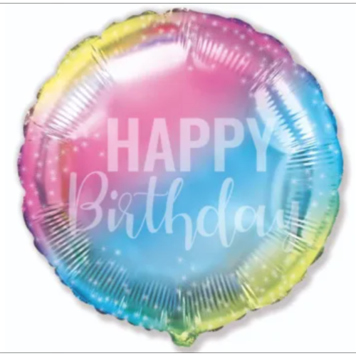 Фольгований круг градієнт "Happy Birthday"
