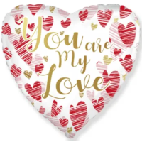 Фольгированное сердце с надписью "You are my love" Ты моя любовь Фольгированное сердце с надписью "You are my love" Ты моя любовь